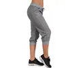 Kadınlar Yaz Kısa Pantolon Sweatpants Capri Pantolon Kırpılmış Jogger Pantolon Koşu Pantolon Gevşek Çizme Bel Side Cepleri ile J2Z5#