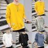 Hommes Casual Lg manches T-shirt sport ras du cou T-shirts Blouse Pull Tops Automne Hiver Cott Plus Taille Tops Chemises F5ao #