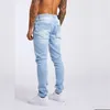 man byxor retro stretch jeans casual smal fit byxor manlig vinge blixtlås plus storlek blyerts byxor denim magra jeans för män n8os#