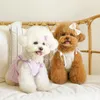 Vêtements de chien dentelle Sling fille vêtements été Bowknot petite robe Bichon Teddy mariage princesse jupe pour animaux de compagnie Bikini