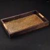 Teaware Sets Wooden Pallet Tray Serving Bread Pan Aroma Stove Tea Bamboo Strips Fruits Table