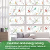 Window Stickers Stained Glass Decals Heat Blocking Frosted Birds Clings Decorative Bathroom Door Film