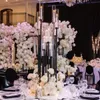 only for led candle)Wedding design mariage decoration black table decorations for wedding clear acrylic black metal cyliner flower stand wedding decoration