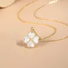 Chaînes S925 Argent Naturel Blanc Nacre Grand Amour Trèfle Collier Femmes Simple Confortable 45cm Chaîne Délicate Conception Bijoux