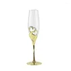 Bicchieri da vino 2 pezzi Bicchiere di vetro Cristallo Champagne Flauti tostatura matrimonio Bevanda Festa Decorazione matrimonio Tazze Cocktail