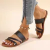 Slippers Summer Flat Heel Sandals for Women 2024 New Casual Beach Dress Flip Womens Sliding Gladiator 35-43 H240328ZFCE