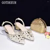 Dress Shoes Arrival African Wedding And Bag Set With Rhinestone Italian Design Matching Bags Nigerian Lady Party Pumps