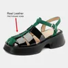 Zapatos de vestir Jozhamta Tamaño 34-39 Roma Sandalias Mujeres Real Cuero Tacones altos Verano Mujer 2024 T-Strap Tejido Retro Plataforma Sandalias