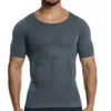 Heren Body Shapers Mannen Fitness Elastische Buik Nauwsluitend Shirt Met Korte Mouwen Tank Tops Vorm Ondergoed Afslanken Vormgeven