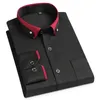 Para camisas de vestido masculino masculino de colarinho social colarinho social elástico social elástico anti-rugas casual camisa de bolso240325
