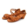 Dansschoenen 2024 Ballroom Meisjes Kinderen Lage Hak Dames Latin Professional