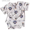 T-shirty 2024 Summer New Baby krótkie rękawe chłopiec chłopiec nowonarodzony cienki pusty kombinezon bawełniany niemowlę kreskówki