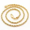 18k Yellow Solid Gold G F Men's Women's Necklace 24 Rope Chain Charming Jewelry Packaged with173D