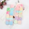 2020 New Kids Barrettes Autumn Winter Imitation Rabbit Hair Hairpin 3.5 Inch Tie-Dye Fur Bow Hairclips DIY Girls Hair Accessories M2857 LL