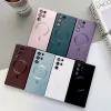 Magnetic Matte Silicone Cases Camera Glass Lens Protector Cover For Samsung S24 S23 S20 S21 FE S22 Plus Ultra Note 20 Z Flip 3 4 5 Wireless Charging Back Cover