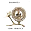 テーブルクロック家装飾用のヴィンテージ時計ゴールドバードメタルアンティークスタイルの豪華なデスクトップデコレーションクリスマスバースデープレゼント