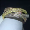 Conjunto de anel de compromisso 3 em 1 romântico, prata esterlina 925 5a pedra cz, anel de noivado, aliança de casamento para mulheres, homens, festa, joalheria 2768