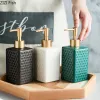 Set Ceramica imitazione marmo Forniture per il bagno Dispenser di sapone Bottiglia per lozione Bottiglia moderna in ceramica per uso domestico Accessori per il bagno