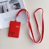 Porte-cartes de crédit avec sangle Unisexe Designer Mini Portefeuilles Porte-clés en cuir de mode Porte-clés 5 couleurs epacket