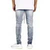 2022 Nieuwe Fi Heren Gescheurde Gat Jeans Casual Slim Skinny Jeans Mannen Broek Lente Mannelijke Straat Hip Hop Denim broek V2nY #