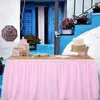 Saia de mesa toalha de mesa rosa tule arco vestido de balé festa de casamento bebê batismo natal aniversário par
