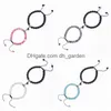 Perlé 2Pcs / Set Distance Magnétique Perle Bracelet Couple Amoureux De Coeur Minimaliste Correspondant Bracelets D'amitié Pour Les Femmes Drop Dhgarden Dhidu