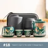 TeAware Setleri Seramik Çay Kupası Kamp Taşınabilir Porselen Çaydan Töreni Çin Gongfu Set Seyahat Çantası Caddy Coffe Pot