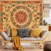 Tapestries Vintage Decor Sun Moon Tapestry Wall For Room Printing Background Cloth Hanging Backdrop Blanket Office