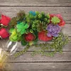 Fiori decorativi Piante succulente artificiali 16 pezzi Finto finto senza vaso per la decorazione domestica Colore naturale in plastica di grandi dimensioni