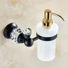 Liquid Soap Dispenser Gold Brass Crystal med Silver Finish European Frosted Glass Container Bottles Badrumsprodukter