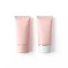 Garrafas de armazenamento 50pcs 50g Matte Frost Rosa Plástico Skincare Protetor Solar Recarga Garrafa Parafuso Tampa Cosmética Facial Cleanser Creme Vazio Squeeze