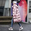 2021 FI Pink Glossy Down Padded Parka LG Winter Warm Jacket Women Thick Hooded Overdimase Loose Cott Coat Female X5iq#