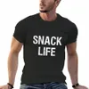 snack Life T-shirt taglie forti top estivi manica corta tee animale prinfor ragazzi tinta unita bianco magliette da uomo g0wQ #