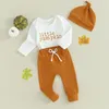 Set di abbigliamento Born Baby Boy Costume di Halloween Manica lunga Zucca Pagliaccetto Top Pantaloni Cappello 3 pezzi Set di vestiti