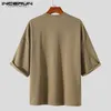 Men's T-Shirts Summer Men T Shirt Loose Solid Color Round Neck Half Sleeve Fashion Casual T-shirts Korean Style Streetwear Basic Tops24328