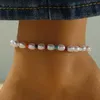 Anklets JEAE Popular Simple Geometry Candy Color Y2K Simulated Pearl Necklace Womens Bohemian Bead Bracelet Jewelry 2023 Summer Womens GiftL2403