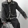 Dokuma Erkek Giyim Tweed Ceket Yeni Gevşek Yokcu Breaded Light Lüks Lüks Gündelik Kalın Kısa Ceket Erkek Sonbahar Kış C0A0#