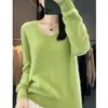 100% Pure Merino Wool Sweater Women V-neck Pullover Autumn /winter Casual Knit Tops Solid Color Regular Female Jacket Hot Z0Xk#