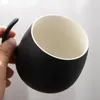 Copos pires branco/preto cor vintage redondo em forma de cerâmica caneca escritório café copo de água com