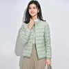 Automne hiver femmes doudoune Fi col montant manteau court femmes ultra léger emballable vêtements d'extérieur résistant au vent WF283 i5z0 #