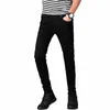 Mens Skinny Jeans 2019 Ny klassisk manlig FI -designer Elastic Straight Black/White Jeans Pants Slim Fit Stretch Denim Jeans 888R#