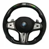 عجلة قيادة ألياف الكربون الحقيقية LED عجلة قيادة مخصصة مناسبة لـ BMW G02 G06 G14 G15 G16 G17 G20 G30 G80 G82 F92 M5