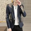 2022 nuovi blazer scozzesi uomo slim fit busin giacca da abito casual matrimonio coreano ufficio sociale Dr cappotto streetwear costume Homme 43e4 #