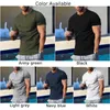 Summer Mens Slim Fit Muscle T-shirt Tops Casual O Cou Blouse à manches courtes T-shirts Casual Streetwear Plus Taille Mâle Tops unis T8tf #