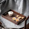 TEA TRAYS TRÄT SERVING TRAY MED HANDE Rektangel Breakfast Sushi Snack Bröddessert Cake Plate For Farmhouse Home Decor