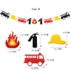 Gravestones 1set Firefighter Party Fire Truck Balloons Diy Spiral Ornaments Disposible Tableware Kids Birthday Party Decor Home Supplies