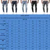 Fable Men's Jeans Hip Hop Ripped Slim Stretch Pants Spring and Fall Pants Club Pojkvän Högkvalitativ jeans S-3XL Classic B5T2#