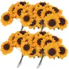 Fiori decorativi 100pcs piccola carta artificiale girasole bouquet girasoli decorazioni per bouquet di farfalle