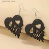 Charme Halloween Femmes Boucles D'oreilles Noir Fantôme Tête De Crâne Boucles D'oreilles Personnalisé Discothèque Femelle Acrylique Bijoux Y240328