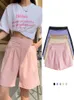 Femmes Shorts 2024 Summer Candy Couleurs Casual taille haute lâche demi-shorts pour filles doux cool vêtements d'extérieur pour femmes Shorts u2DX #